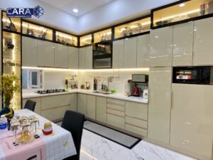 tủ bếp hợp kim, bếp hợp kim, bếp nhôm, cara, bếp cara, tủ cánh kính, cửa nhôm xingfa, xingfa, cửa slim, tủ nhôm cánh kính,tủ bếp hợp kim nhôm 2 tầng