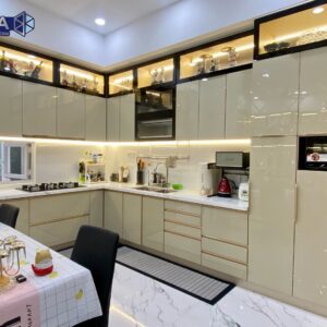 tủ bếp hợp kim, bếp hợp kim, bếp nhôm, cara, bếp cara, tủ cánh kính, cửa nhôm xingfa, xingfa, cửa slim, tủ nhôm cánh kính,tủ bếp hợp kim nhôm 2 tầng