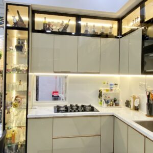tủ bếp hợp kim, bếp hợp kim, bếp nhôm, cara, bếp cara, tủ cánh kính, cửa nhôm xingfa, xingfa, cửa slim, tủ nhôm cánh kính,tủ bếp hợp kim nhôm 2 tầng