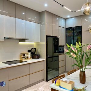 tủ bếp hợp kim, bếp hợp kim, bếp nhôm, cara, bếp cara, tủ cánh kính, cửa nhôm xingfa, xingfa, cửa slim, tủ nhôm cánh kính,tủ bếp hợp kim nhôm 2 tầng