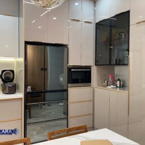 tủ bếp hợp kim, bếp hợp kim, bếp nhôm, cara, bếp cara, tủ cánh kính, cửa nhôm xingfa, xingfa, cửa slim, tủ nhôm cánh kính,tủ bếp hợp kim nhôm 2 tầng