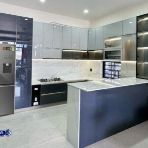 tủ bếp hợp kim, bếp hợp kim, bếp nhôm, cara, bếp cara, tủ cánh kính, cửa nhôm xingfa, xingfa, cửa slim, tủ nhôm cánh kính,tủ bếp hợp kim nhôm 2 tầng